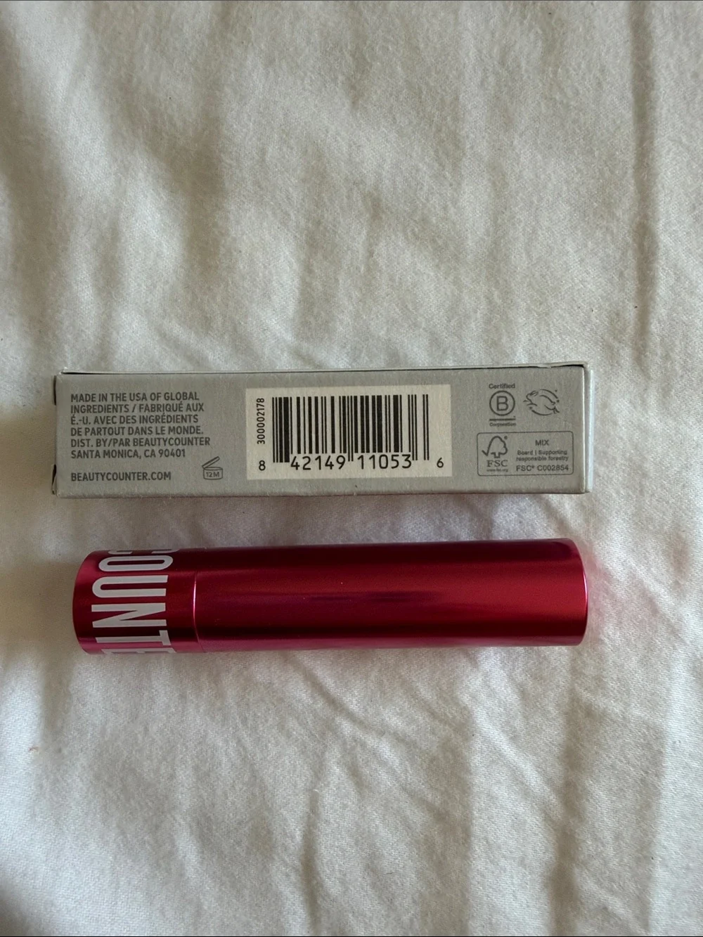 New Beautycounter Clean Swipe Hyaluronic Lip Balm in Crush